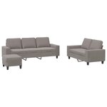 vidaXL Ensemble de canapés 3 Pièces taupe tissu