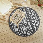 vidaXL Tapis d'extérieur noir Ø120 cm PP