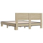 vidaXL Cadre de lit chêne sonoma 150x200 cm bois d'ingénierie et métal