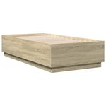 vidaXL Cadre de lit chêne sonoma 90x190 cm bois d'ingénierie
