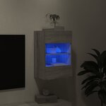 vidaXL Meuble TV mural avec lumières LED sonoma gris 40x30x60 5 cm