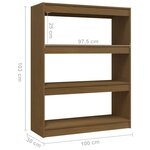 vidaXL Bibliothèque/Séparateur de pièce Marron miel 100x30x103 cm Pin