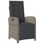 vidaXL Chaise inclinable de jardin et repose-pied gris résine tressée