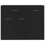vidaXL Buffet Noir 88x30x70 cm Bois d'ingénierie