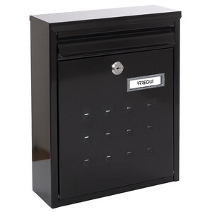 Boîte aux Lettres en Acier Dime V1324 Regroupable Fond Étroit Noir