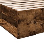 vidaXL Cadre de lit et tiroir chêne fumé 90x200 cm bois d'ingénierie