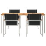 Ensemble de salle à manger de jardin 5 pièces en bois d'acacia vidaXL