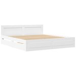 vidaXL Cadre de lit avec tête de lit blanc 180x200cm bois d'ingénierie