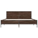 vidaXL Cadre de lit chêne marron 120x200 cm bois d'ingénierie et métal