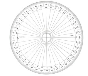 Rapporteur cercle entier grades Ø 25 cm