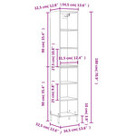 vidaXL Buffet haut Blanc brillant 34 5x32 5x180 cm Bois d'ingénierie