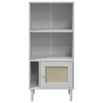 vidaXL Bibliothèque SENJA aspect de rotin blanc bois massif de pin