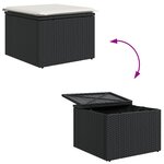 vidaXL Ensemble de 9 Canapés de Jardin avec Coussins Noir Poly Rattan Acacia