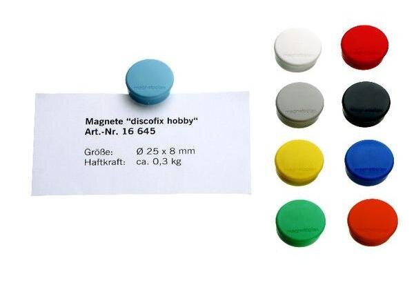Discofix aimant rond 'hobby', blanc MAGNÉTOPLAN