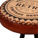 vidaXL Tabourets de bar lot de 4 cuir véritable