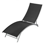 vidaXL Chaise longue Acier et textilène Noir