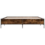 vidaXL Cadre de lit chêne fumé 180x200 cm bois d'ingénierie et métal