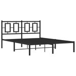 vidaXL Cadre de lit métal avec tête de lit noir 140x200 cm