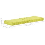 vidaXL Coussin de plancher de palette Coton 120x40x7 cm Vert