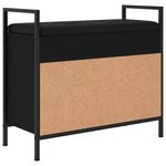 vidaXL Banc à chaussures noir 65 5x32x57 5 cm bois d'ingénierie