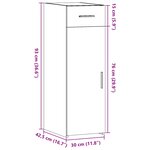 vidaXL Buffet sonoma gris 30x42 5x93 cm bois d'ingénierie