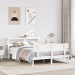 vidaXL Cadre de lit sans matelas blanc 140x190 cm bois de pin massif