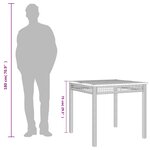vidaXL Table de jardin noir 80x80x75 cm résine tressée et bois acacia