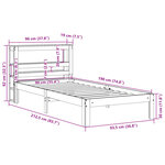 vidaXL Cadre de lit sans matelas cire marron 90x190 cm bois pin massif