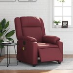 vidaXL Fauteuil de massage inclinable électrique rouge bordeaux