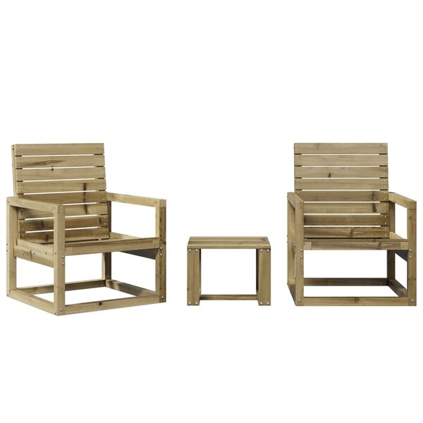 vidaXL Salon de jardin 3 Pièces bois de pin imprégné