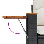 vidaXL Salon de jardin 5 Pièces avec coussins noir résine tressée