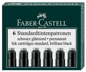 Etui de 6 cartouches d'encre Standard Noir FABER-CASTELL