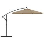 vidaXL Tissu de remplacement pour parasol déporté taupe 300 cm