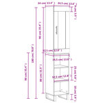 vidaXL Buffet haut Blanc 34 5x34x180 cm Bois d'ingénierie