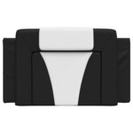 vidaXL Coussin de tête de lit noir et blanc 80 cm similicuir