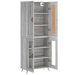 vidaXL Buffet haut Sonoma gris 69 5x34x180 cm Bois d'ingénierie