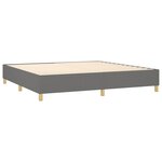vidaXL Sommier à lattes de lit matelas LED Gris foncé 200x200 cm Tissu