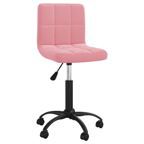 Chaise fauteuil siège pivotante de bureau informatique étude velours rose 02_0024172
