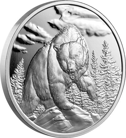 Pièce de monnaie en Argent 20 Dollars g 31.39 Millésime 2023 Great Hunters GRIZZLY BEAR