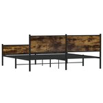 vidaXL Cadre de lit en métal sans matelas chêne fumé 200x200 cm