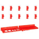 vidaXL Kit de bacs de stockage et panneaux muraux 29 Pièces rouge et noir