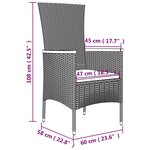 vidaXL Ensemble à manger de jardin 11 Pièces coussins noir résine tressée