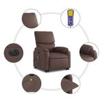 vidaXL Fauteuil inclinable de massage électrique marron similicuir