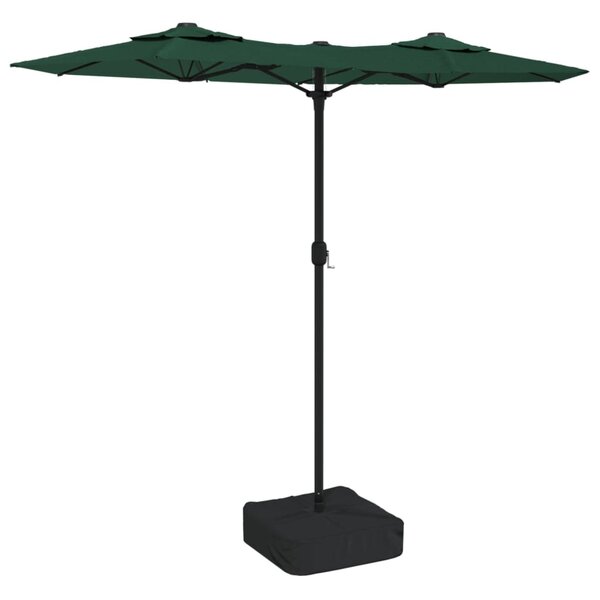 vidaXL Parasol de jardin à double tête avec LED vert 316x240 cm