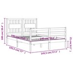 vidaXL Cadre de lit avec tête de lit blanc 140x190 cm bois massif