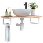 vidaXL Supports d'étagères pour lavabo 2 Pièces blanc rectangulaire acier