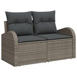 vidaXL Ensemble de Canapé de Jardin de 5 Pièces avec Coussins Noir en Rattan