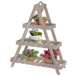 ProGarden Support triangulaire 3 niveaux MDF beige