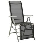 vidaXL Chaises de jardin 2 Pièces Textilène et aluminium Argenté