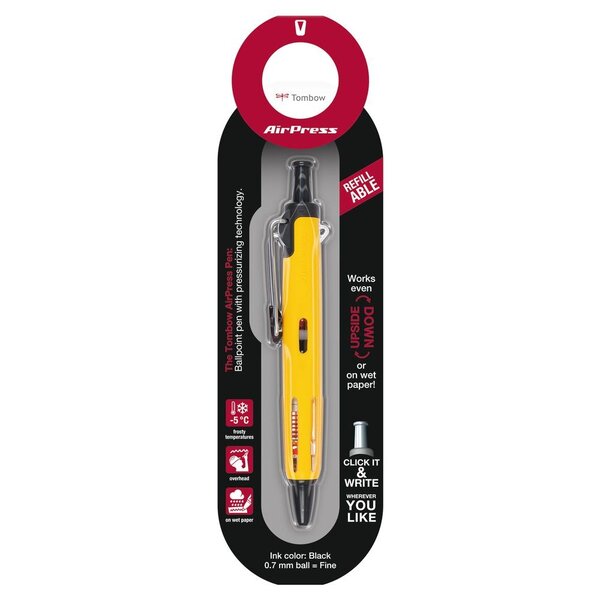 Stylo bille tout terrain airpress pen jaune tombow